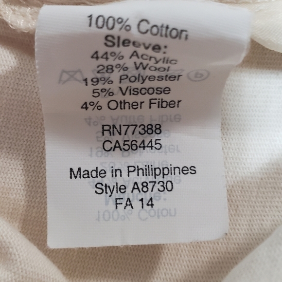 J Crew Cream & Black Wool Sleeved Blouse - Picture 5 of 5